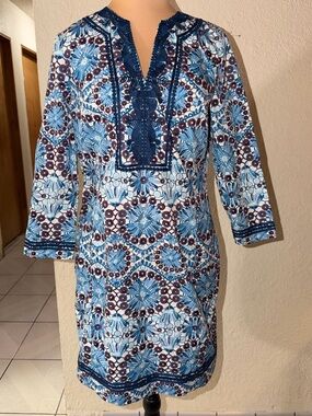 Tory Burch "Tilework" Tunic Dress